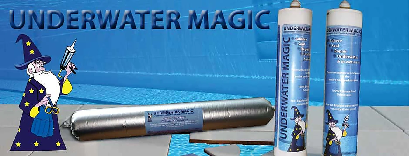 مجموعة منتجات Underwater Magic لإصلاح بلاط المسابح والتسربات تحت الماء